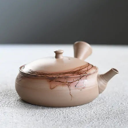 Yamada Yūtarō Hakudei Mogake Hira Kyusu – Handgefertigte Tokoname Teekanne aus Japan