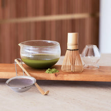 Matcha-Set 5-teilig aus Bambus und Glas