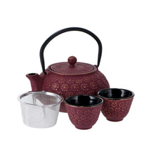 Gusseisen Teeset mit Kanne und Cups