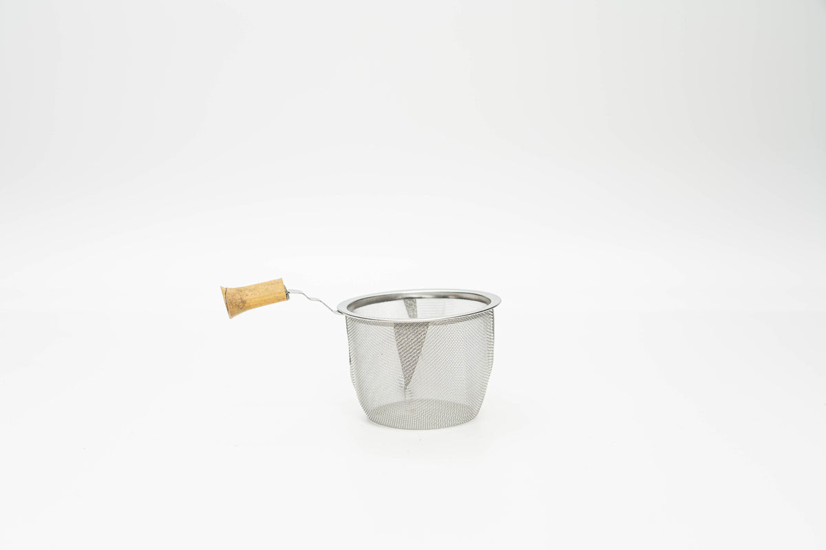Filtre à thé en métal avec manche en bambou 7,2 cm